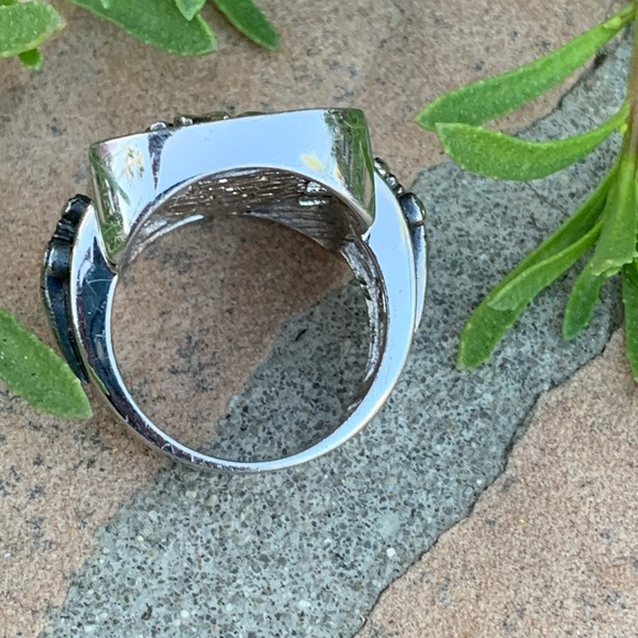 Alan K Cross on Red Stingray with Swords 🗡 on Sides Sterling Silver Ring - Picture 8 of 12